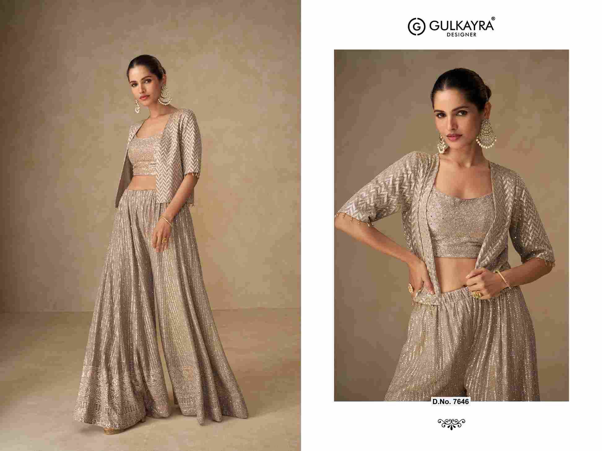 Liyara By Gulkayra Designer 7645 To 7647 Series Designer Stylish Fancy Colorful Beautiful Party Wear & Ethnic Wear Collection Georgette Tops With Bottom And Jacket At Wholesale Price