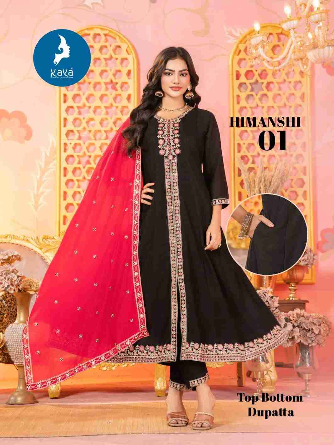 Himanshi By Kaya 01 To 06 Series Designer Festive Suits Beautiful Stylish Fancy Colorful Party Wear & Occasional Wear Vichitra Dresses At Wholesale Price