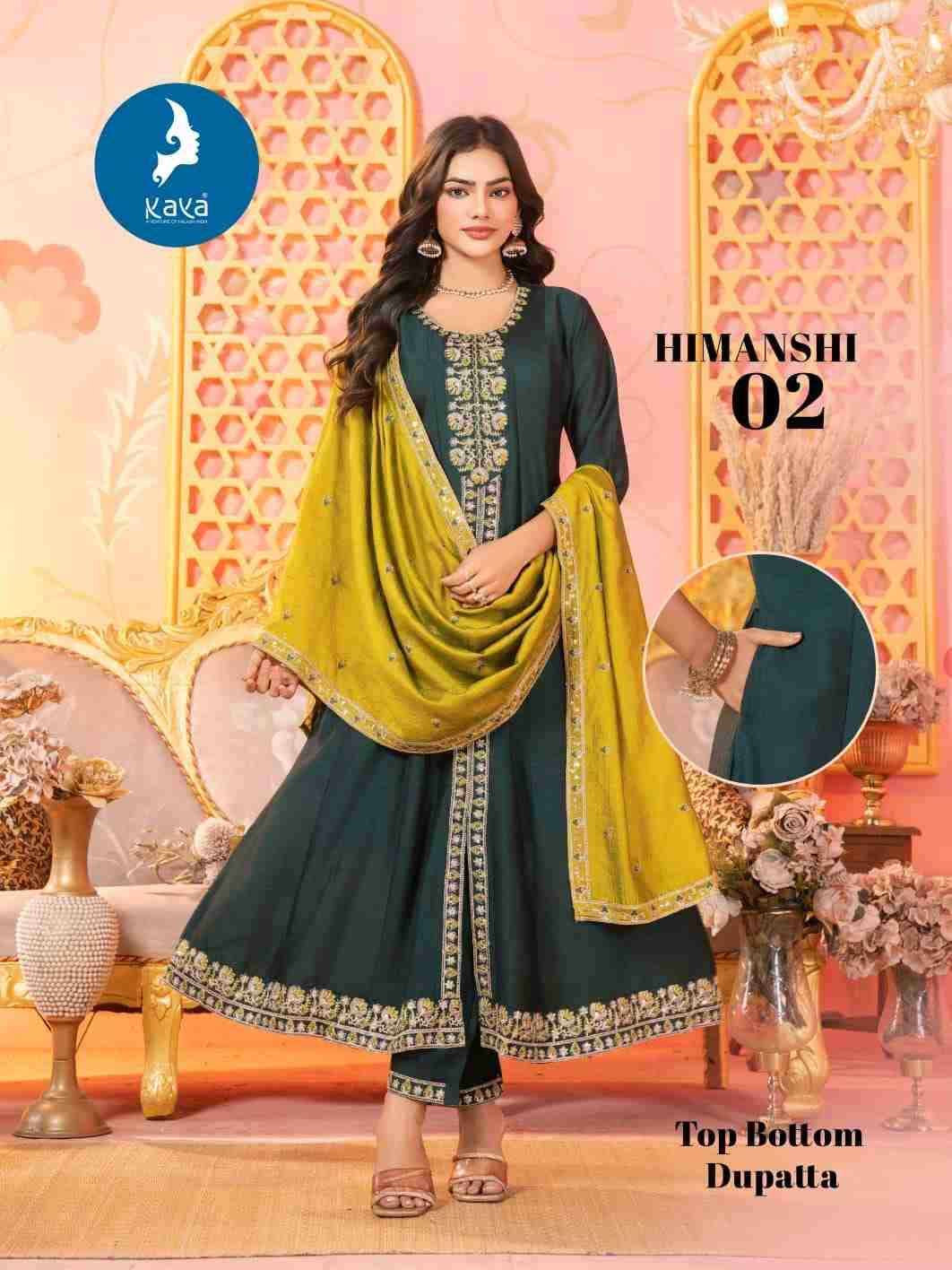 Himanshi By Kaya 01 To 06 Series Designer Festive Suits Beautiful Stylish Fancy Colorful Party Wear & Occasional Wear Vichitra Dresses At Wholesale Price