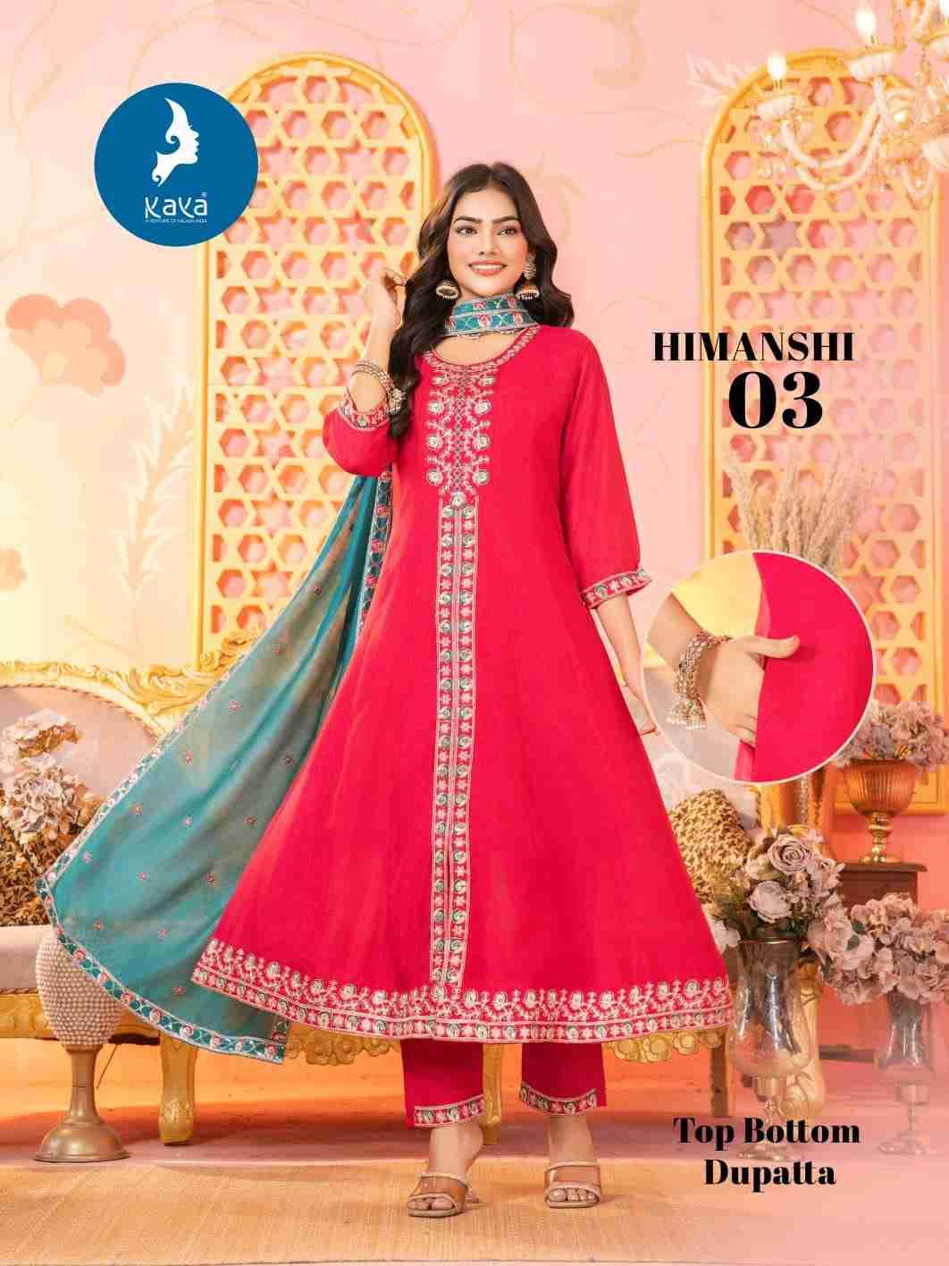 Himanshi By Kaya 01 To 06 Series Designer Festive Suits Beautiful Stylish Fancy Colorful Party Wear & Occasional Wear Vichitra Dresses At Wholesale Price