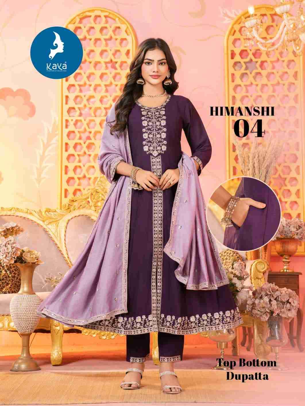 Himanshi By Kaya 01 To 06 Series Designer Festive Suits Beautiful Stylish Fancy Colorful Party Wear & Occasional Wear Vichitra Dresses At Wholesale Price