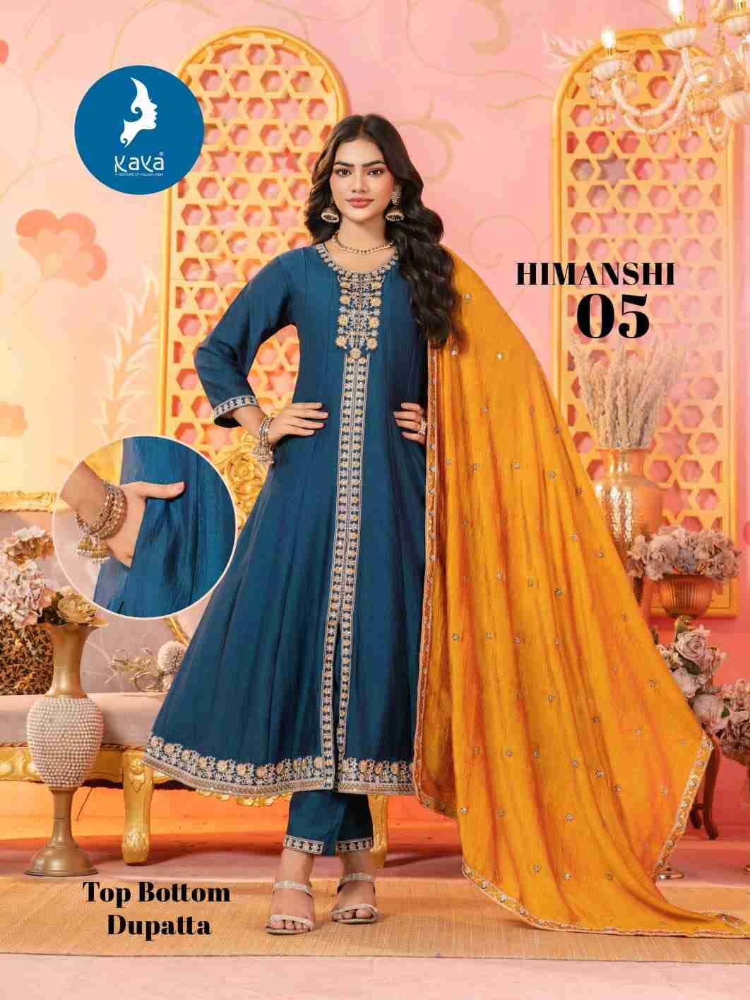 Himanshi By Kaya 01 To 06 Series Designer Festive Suits Beautiful Stylish Fancy Colorful Party Wear & Occasional Wear Vichitra Dresses At Wholesale Price
