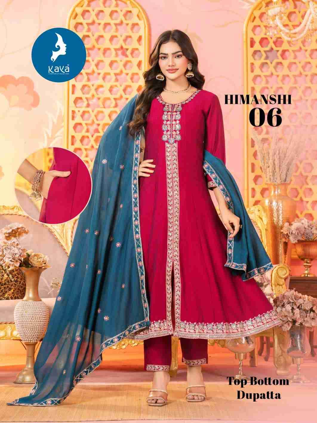 Himanshi By Kaya 01 To 06 Series Designer Festive Suits Beautiful Stylish Fancy Colorful Party Wear & Occasional Wear Vichitra Dresses At Wholesale Price