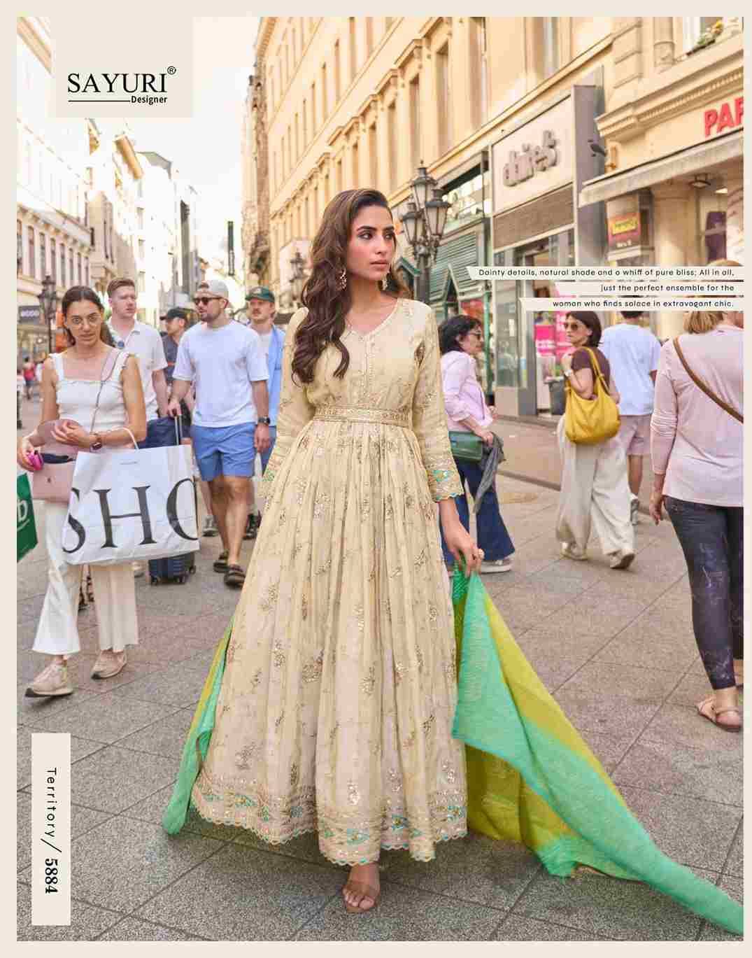 Noorjaha By Sayuri 5882 To 5884 Series Designer Stylish Fancy Colorful Beautiful Party Wear & Ethnic Wear Collection Premium Silk Gown With Dupatta At Wholesale Price