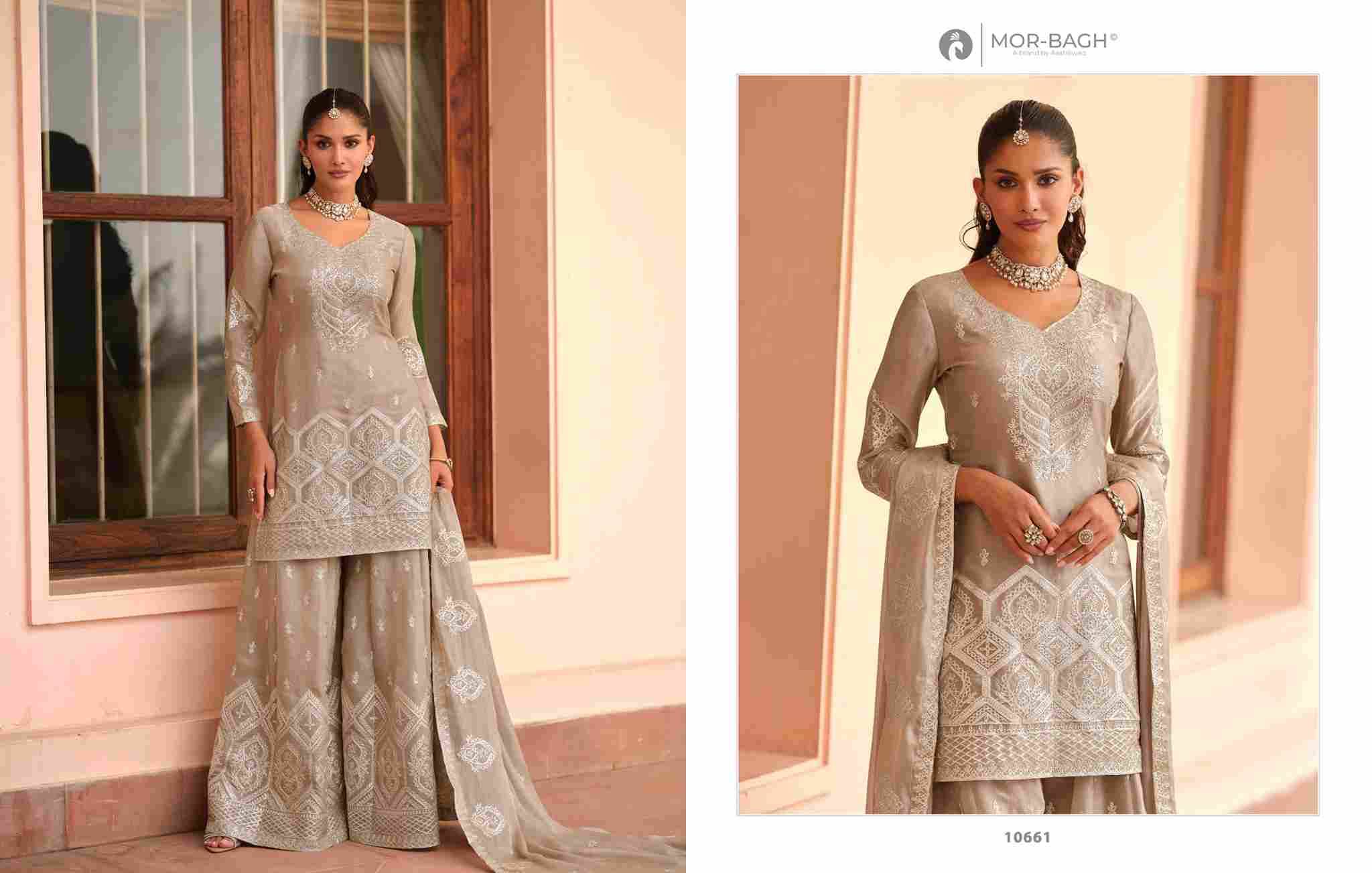 Manya By Mor-Bagh 10659 To 10661 Series Designer Sharara Suits Beautiful Fancy Colorful Stylish Party Wear & Occasional Wear Premium Silk Dresses At Wholesale Price