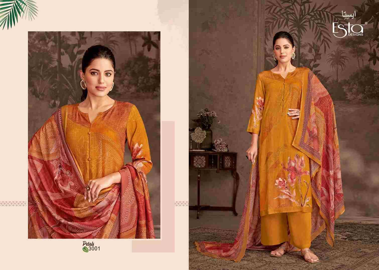 Petals By Esta Designs 3001 To 3008 Series Beautiful Festive Suits Colorful Stylish Fancy Casual Wear & Ethnic Wear Pure Pashmina Dresses At Wholesale Price