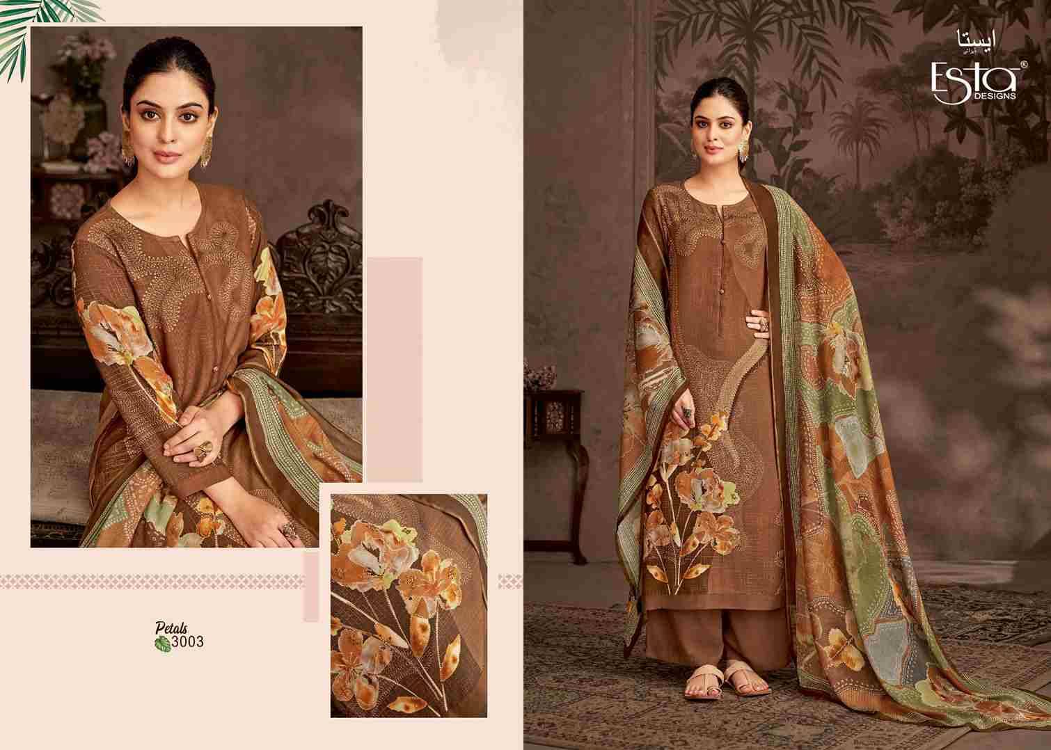 Petals By Esta Designs 3001 To 3008 Series Beautiful Festive Suits Colorful Stylish Fancy Casual Wear & Ethnic Wear Pure Pashmina Dresses At Wholesale Price