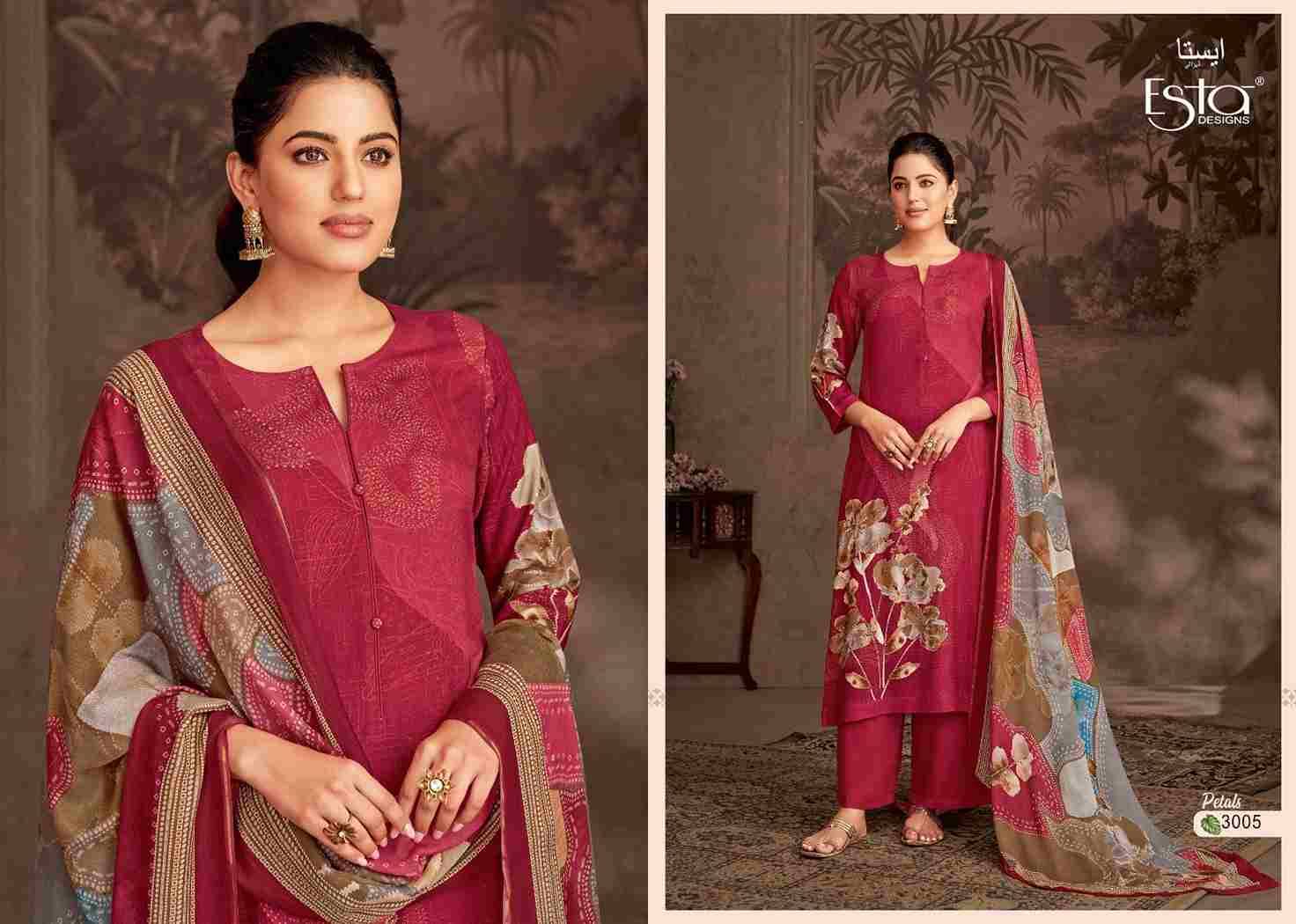 Petals By Esta Designs 3001 To 3008 Series Beautiful Festive Suits Colorful Stylish Fancy Casual Wear & Ethnic Wear Pure Pashmina Dresses At Wholesale Price