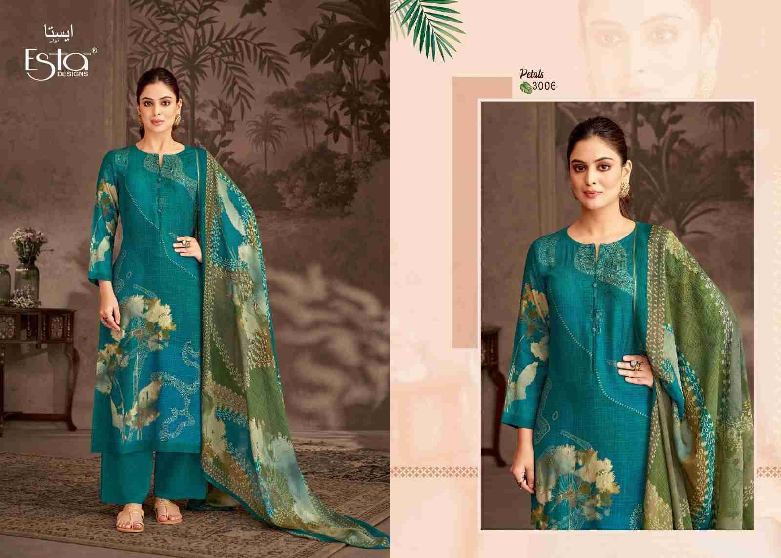 Petals By Esta Designs 3001 To 3008 Series Beautiful Festive Suits Colorful Stylish Fancy Casual Wear & Ethnic Wear Pure Pashmina Dresses At Wholesale Price