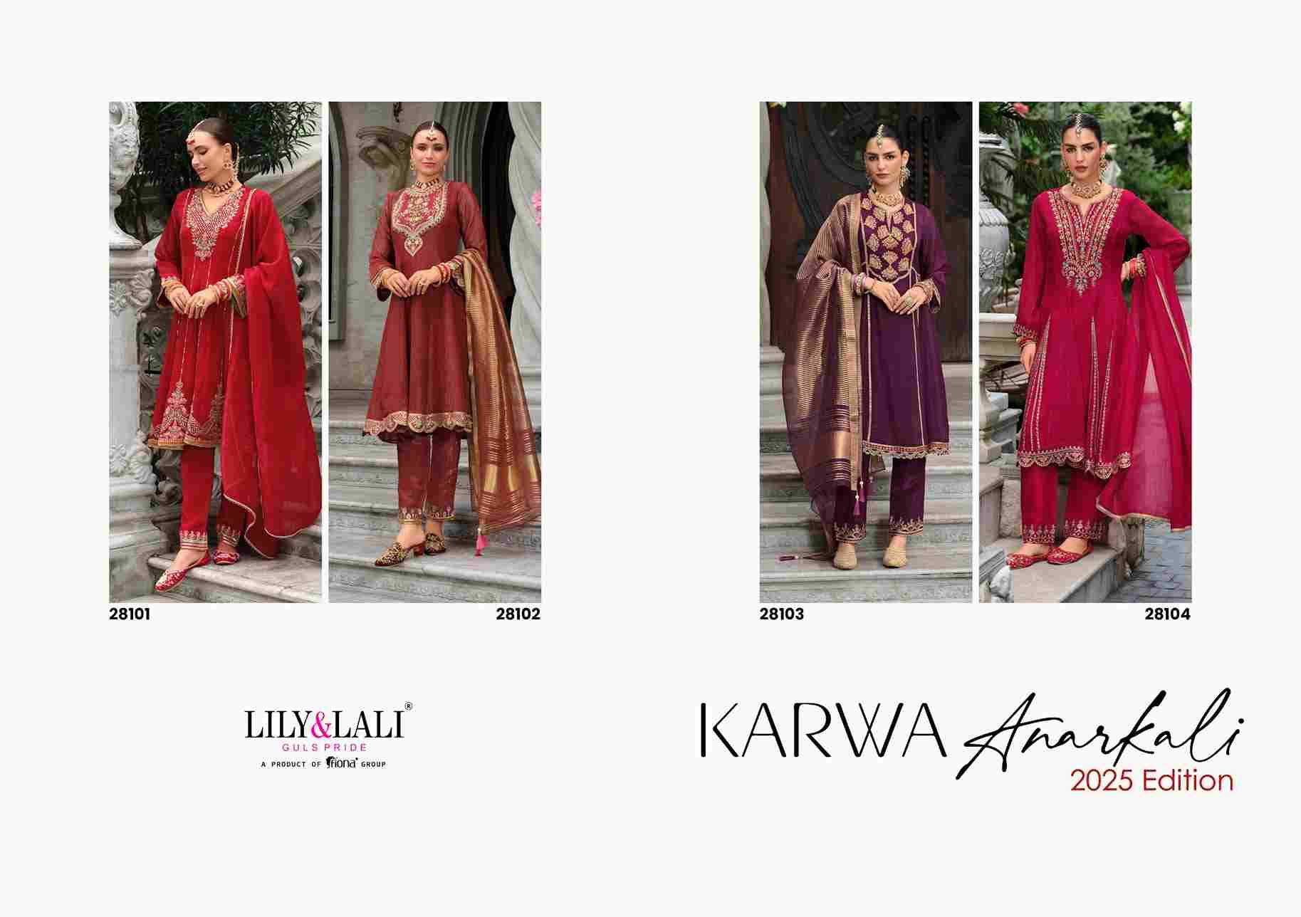 Karwa Anarkali 2025 By Lily And Lali 28101 To 28104 Series Beautiful Festive Suits Colorful Stylish Fancy Casual Wear & Ethnic Wear Silk Embroidered Dresses At Wholesale Price
