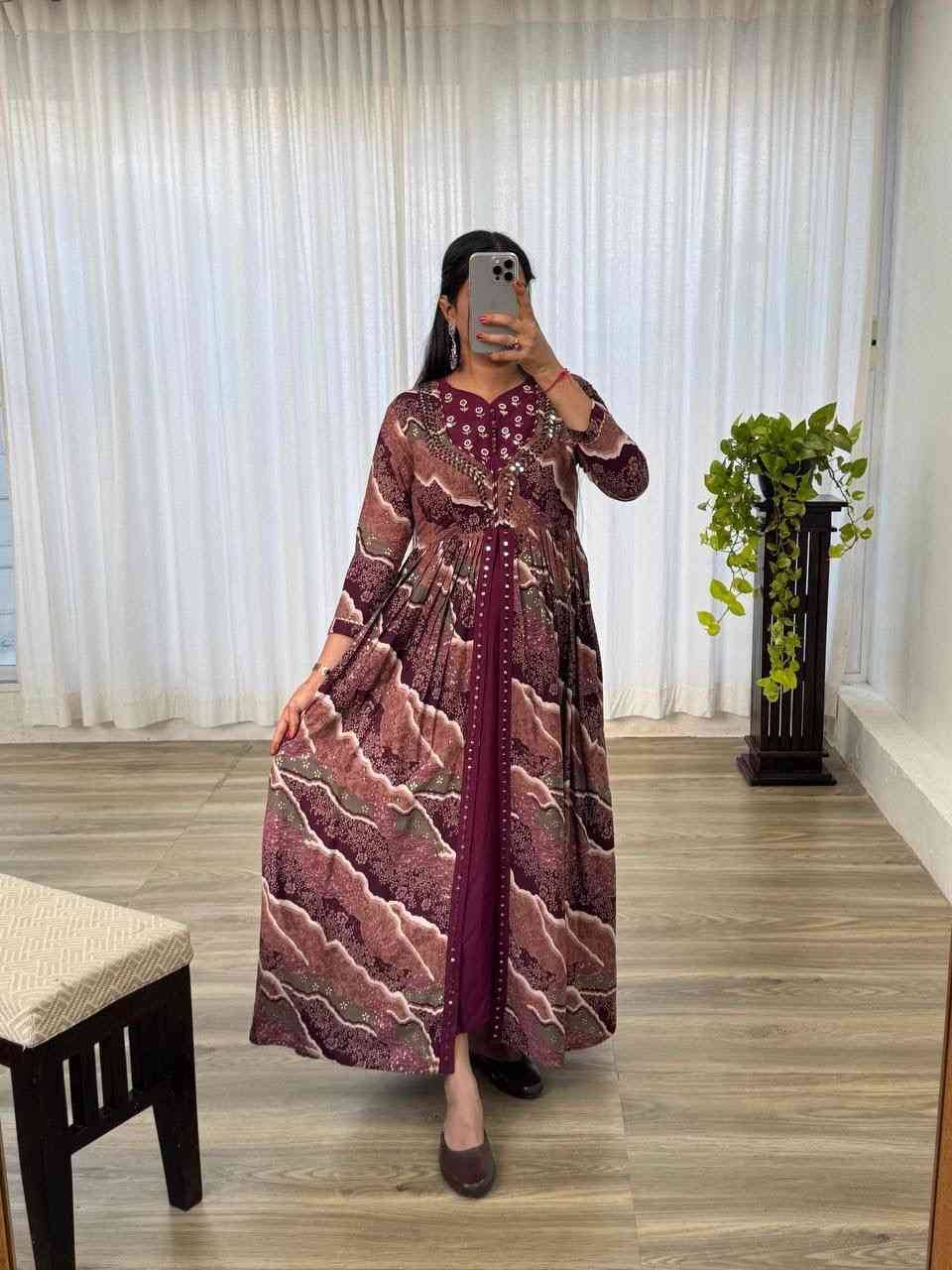 Mb-420 By Fashid Wholesale Beautiful Fancy Colorful Stylish Party Wear & Occasional Wear Heavy Rayon Gowns At Wholesale Price