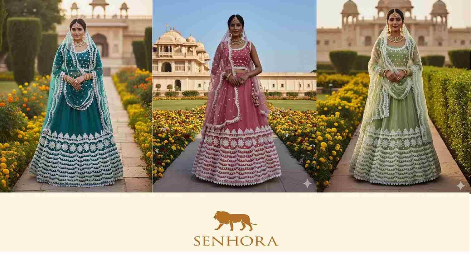 Paheli By Senhora Dresses 4101-A To 4101-C Series Festive Wear Collection Beautiful Stylish Colorful Fancy Party Wear & Occasional Wear Pure Net Lehengas At Wholesale Price
