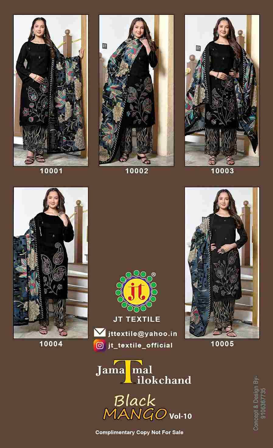 Black Mango Vol-10 By JT 10001 To 10005 Series Beautiful Festive Suits Colorful Stylish Fancy Casual Wear & Ethnic Wear Rayon Dresses At Wholesale Price