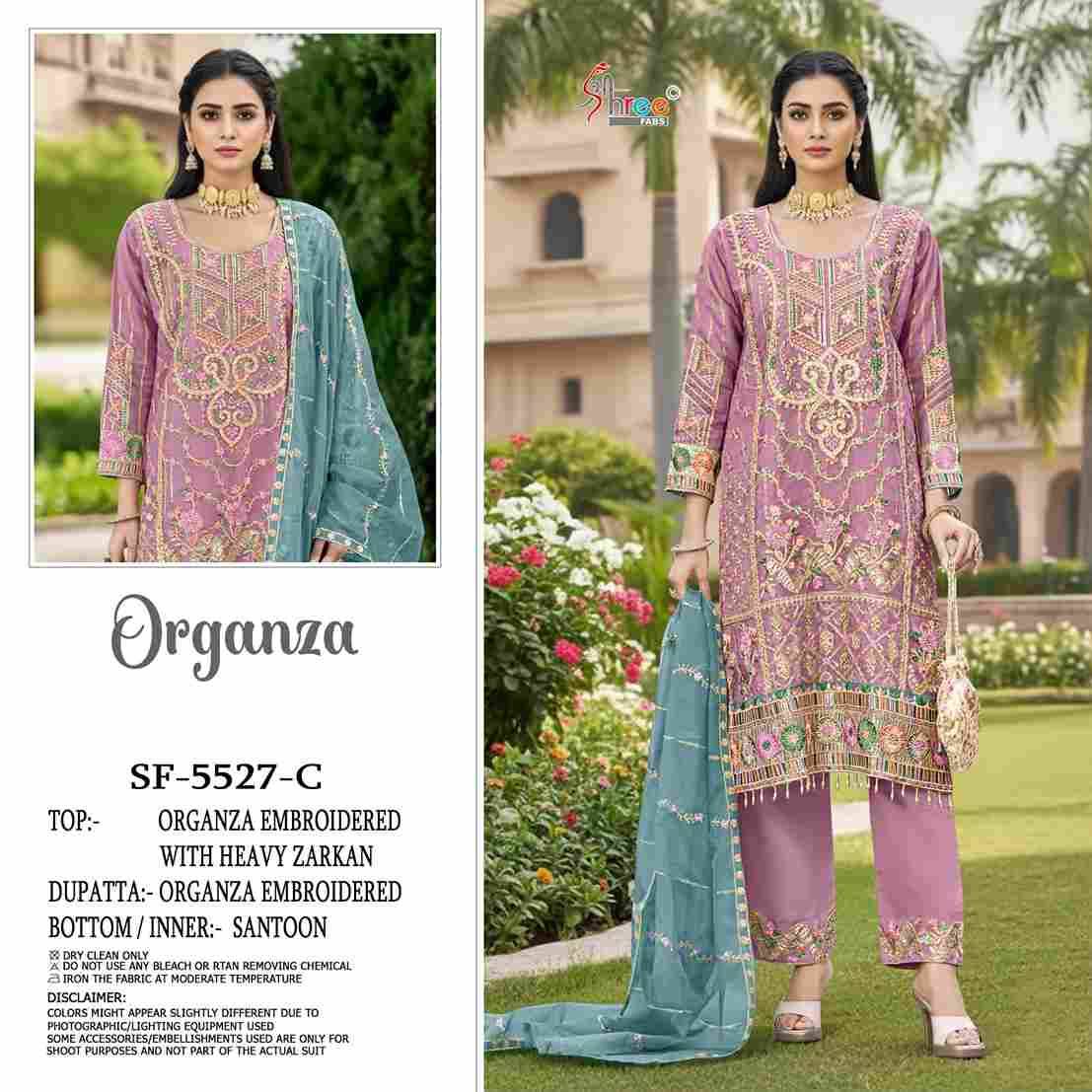 Shree Fabs Hit Design S-5527 Colours By Shree Fabs S-5527-A To S-5527-D Series Beautiful Stylish Pakistani Suits Fancy Colorful Casual Wear & Ethnic Wear & Ready To Wear Organza Embroidery Dresses At Wholesale Price