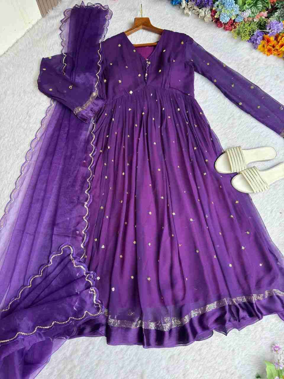 Mb-488 By Fashid Wholesale Beautiful Fancy Colorful Stylish Party Wear & Occasional Wear Pure Viscose Georgette Gowns At Wholesale Price