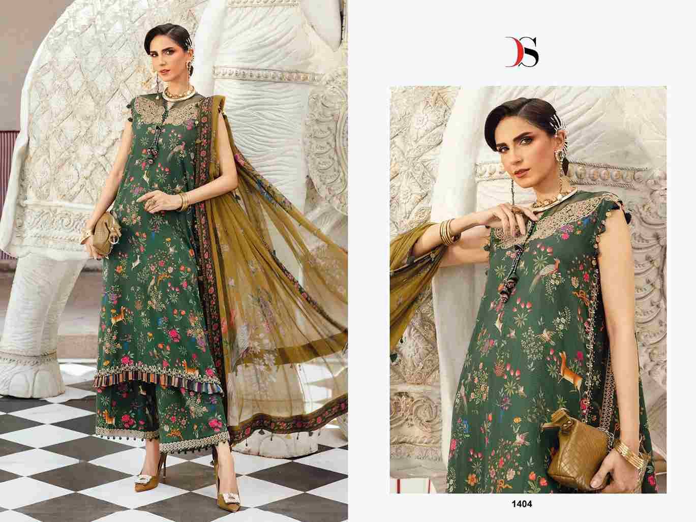 Maria.B. Mprint-25 Vol-4 By Deepsy Suits 1401 To 1408 Series Pakistani Stylish Beautiful Colourful Printed & Embroidered Party Wear & Occasional Wear Pure Cotton Dresses At Wholesale Price