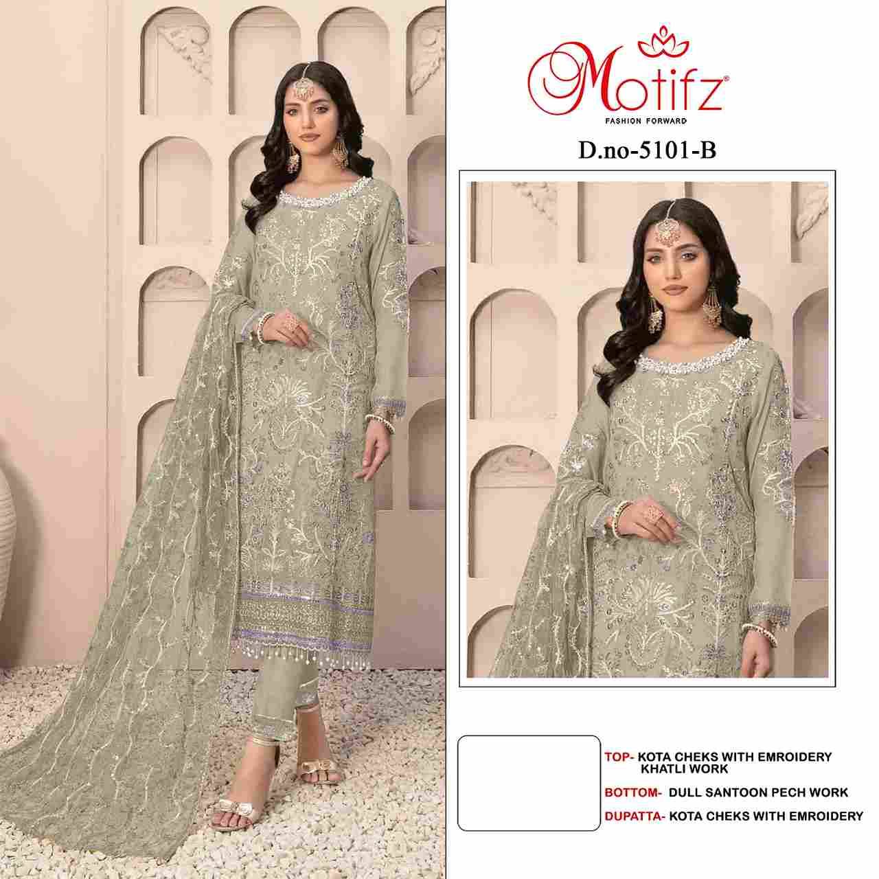 Motifz Hit Design 5101 Colours By Motifz 5101-A To 5101-D Series Beautiful Pakistani Suits Colorful Stylish Fancy Casual Wear & Ethnic Wear Kota Checks Prints Dresses At Wholesale Price