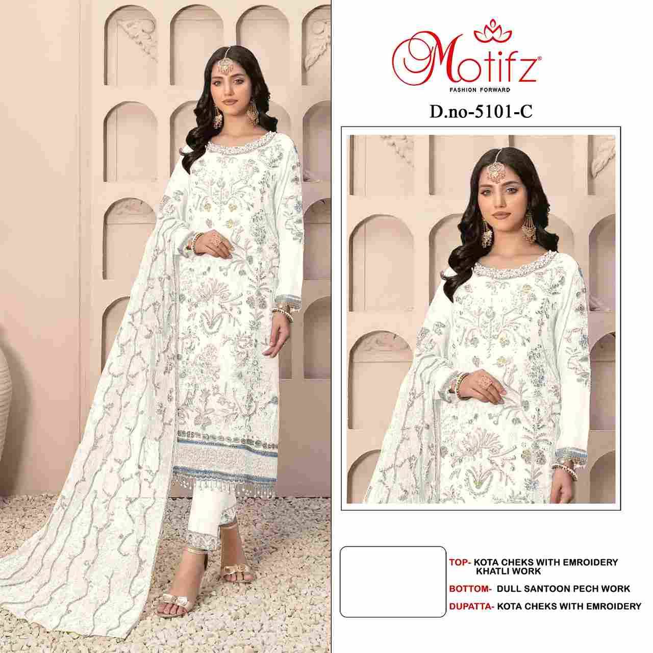 Motifz Hit Design 5101 Colours By Motifz 5101-A To 5101-D Series Beautiful Pakistani Suits Colorful Stylish Fancy Casual Wear & Ethnic Wear Kota Checks Prints Dresses At Wholesale Price