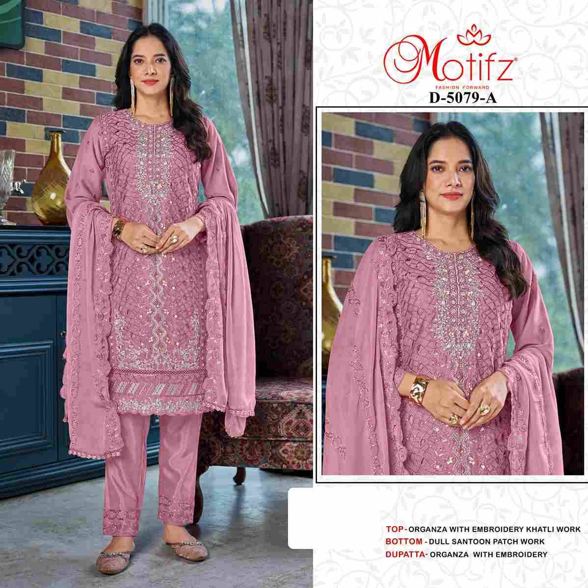 Motifz Hit Design 5079 Colours By Motifz 5079-A To 5079-D Series Beautiful Pakistani Suits Colorful Stylish Fancy Casual Wear & Ethnic Wear Organza Dresses At Wholesale Price
