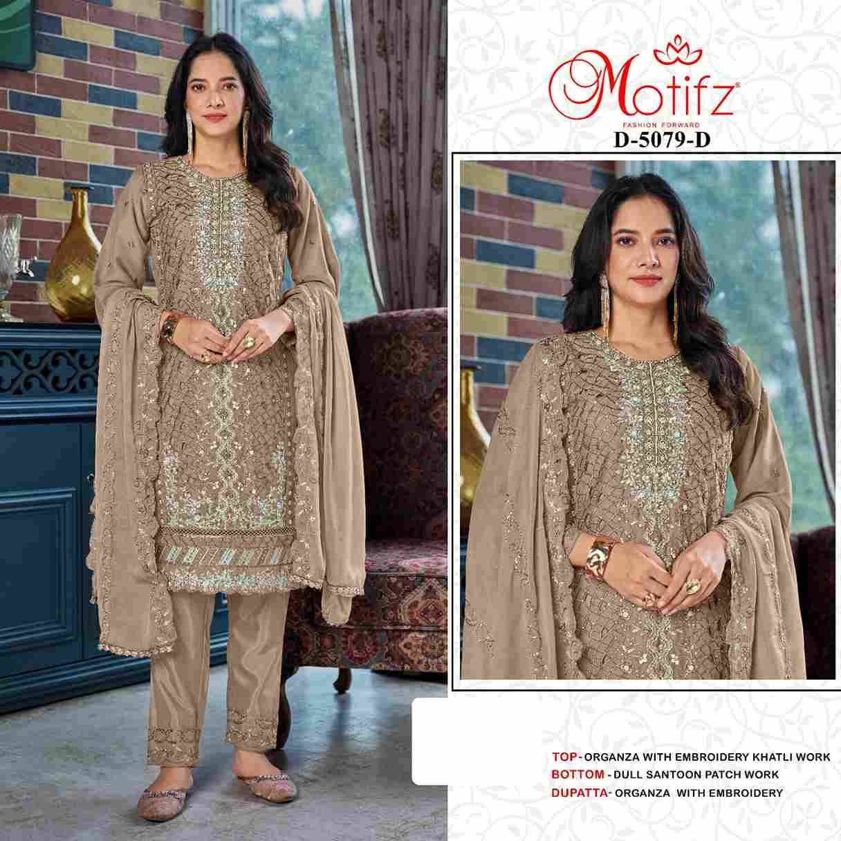 Motifz Hit Design 5079 Colours By Motifz 5079-A To 5079-D Series Beautiful Pakistani Suits Colorful Stylish Fancy Casual Wear & Ethnic Wear Organza Dresses At Wholesale Price