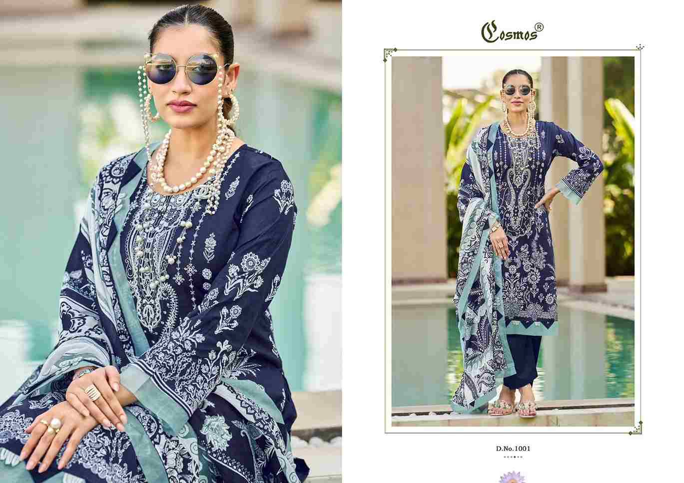 Bliss Embroidery Lawn Vol-1 By Cosmos 1001 To 1008 Series Beautiful Pakistani Suits Colorful Stylish Fancy Casual Wear & Ethnic Wear Lawn Cotton Embroidered Dresses At Wholesale Price