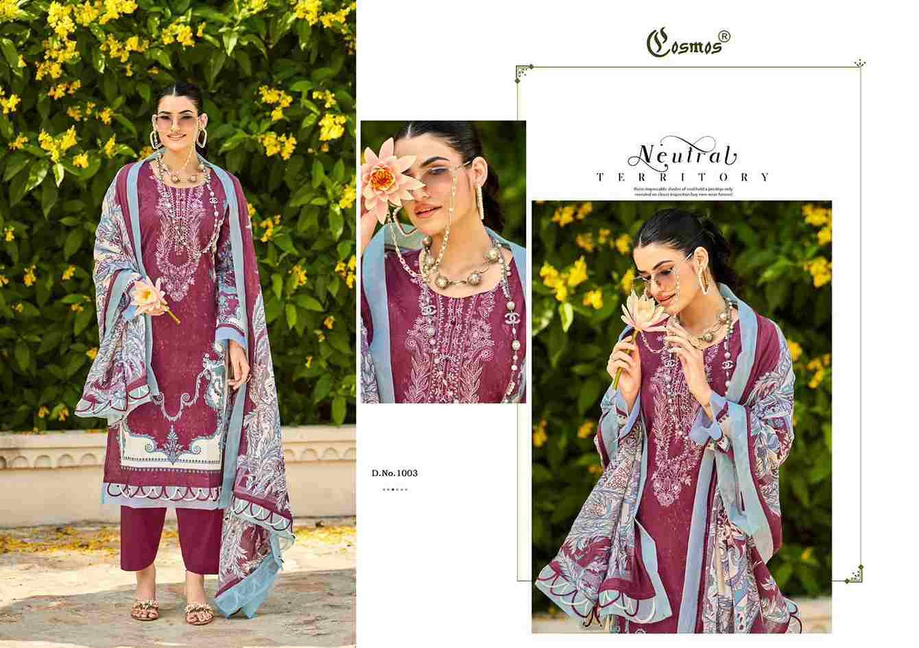 Bliss Embroidery Lawn Vol-1 By Cosmos 1001 To 1008 Series Beautiful Pakistani Suits Colorful Stylish Fancy Casual Wear & Ethnic Wear Lawn Cotton Embroidered Dresses At Wholesale Price