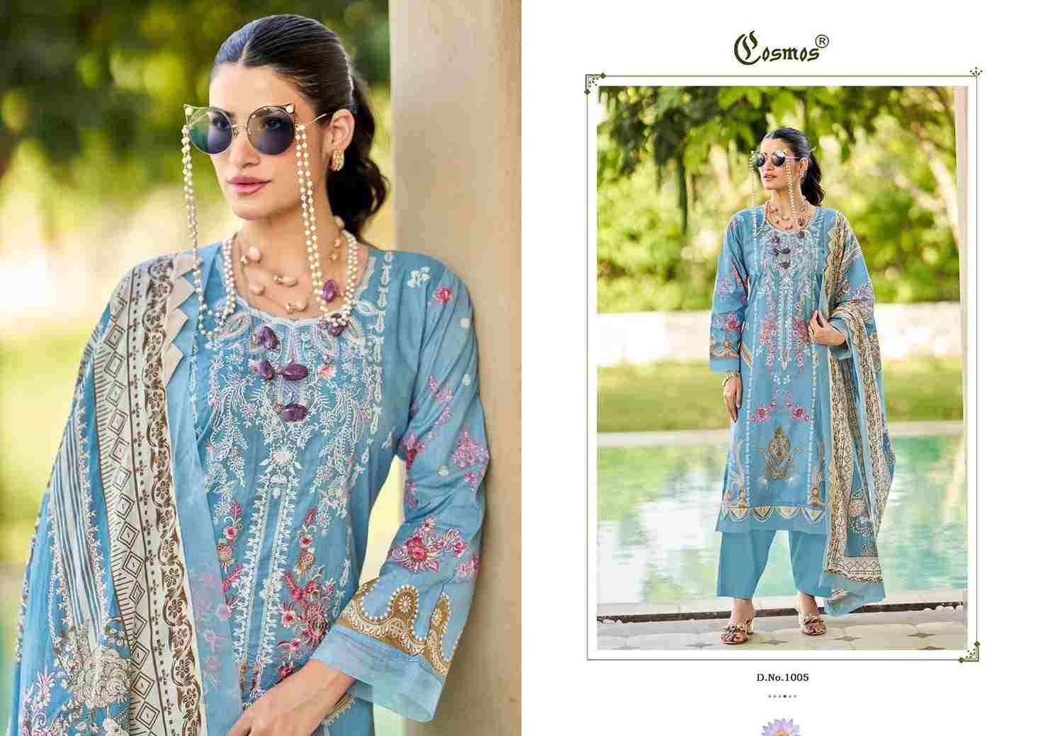 Bliss Embroidery Lawn Vol-1 By Cosmos 1001 To 1008 Series Beautiful Pakistani Suits Colorful Stylish Fancy Casual Wear & Ethnic Wear Lawn Cotton Embroidered Dresses At Wholesale Price