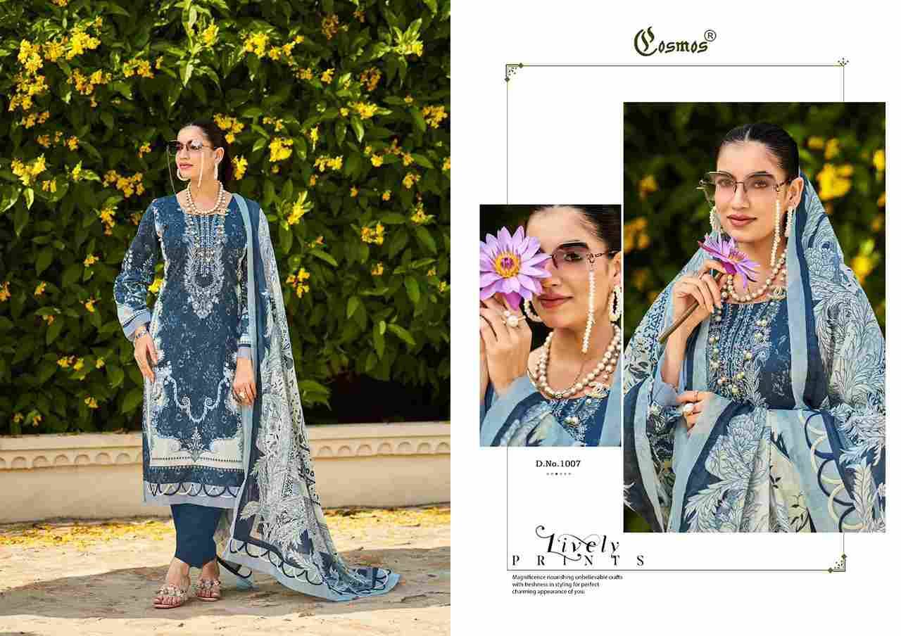 Bliss Embroidery Lawn Vol-1 By Cosmos 1001 To 1008 Series Beautiful Pakistani Suits Colorful Stylish Fancy Casual Wear & Ethnic Wear Lawn Cotton Embroidered Dresses At Wholesale Price