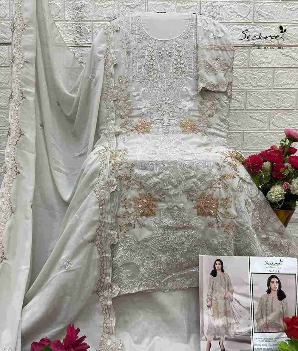 Serene Hit Design S-719 Colours Vol-2 By Serene S-719-E To S-719-H Series Designer Pakistani Suits Beautiful Fancy Colorful Stylish Party Wear & Occasional Wear Faux Georgette Embroidered Dresses At Wholesale Price