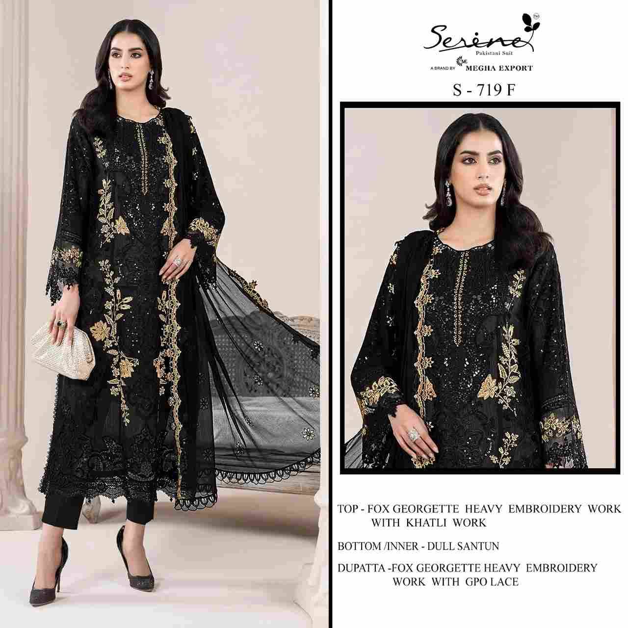 Serene Hit Design S-719 Colours Vol-2 By Serene S-719-E To S-719-H Series Designer Pakistani Suits Beautiful Fancy Colorful Stylish Party Wear & Occasional Wear Faux Georgette Embroidered Dresses At Wholesale Price