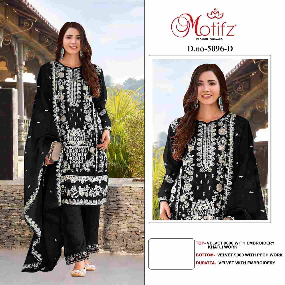 Motifz Hit Design 5096 Colours By Motifz 5096-A To 5096-D Series Beautiful Pakistani Suits Colorful Stylish Fancy Casual Wear & Ethnic Wear Velvet Dresses At Wholesale Price