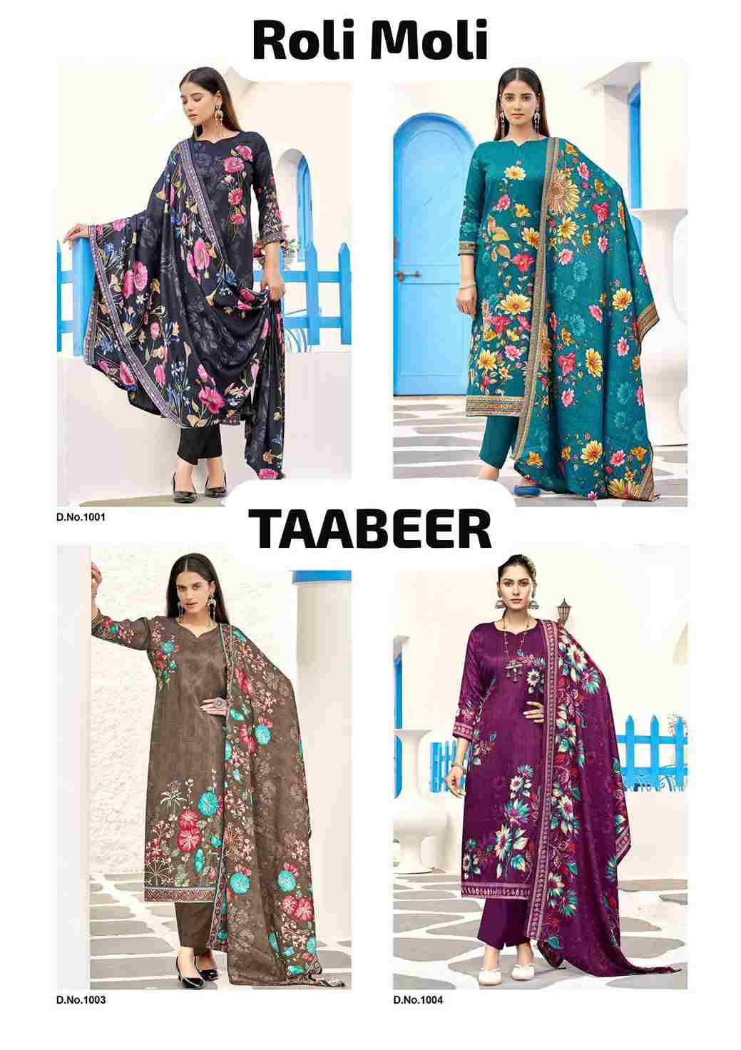 Tabeer By Roli Moli 1001 To 1008 Series Beautiful Stylish Festive Suits Fancy Colorful Casual Wear & Ethnic Wear & Ready To Wear Pashmina Dresses At Wholesale Price