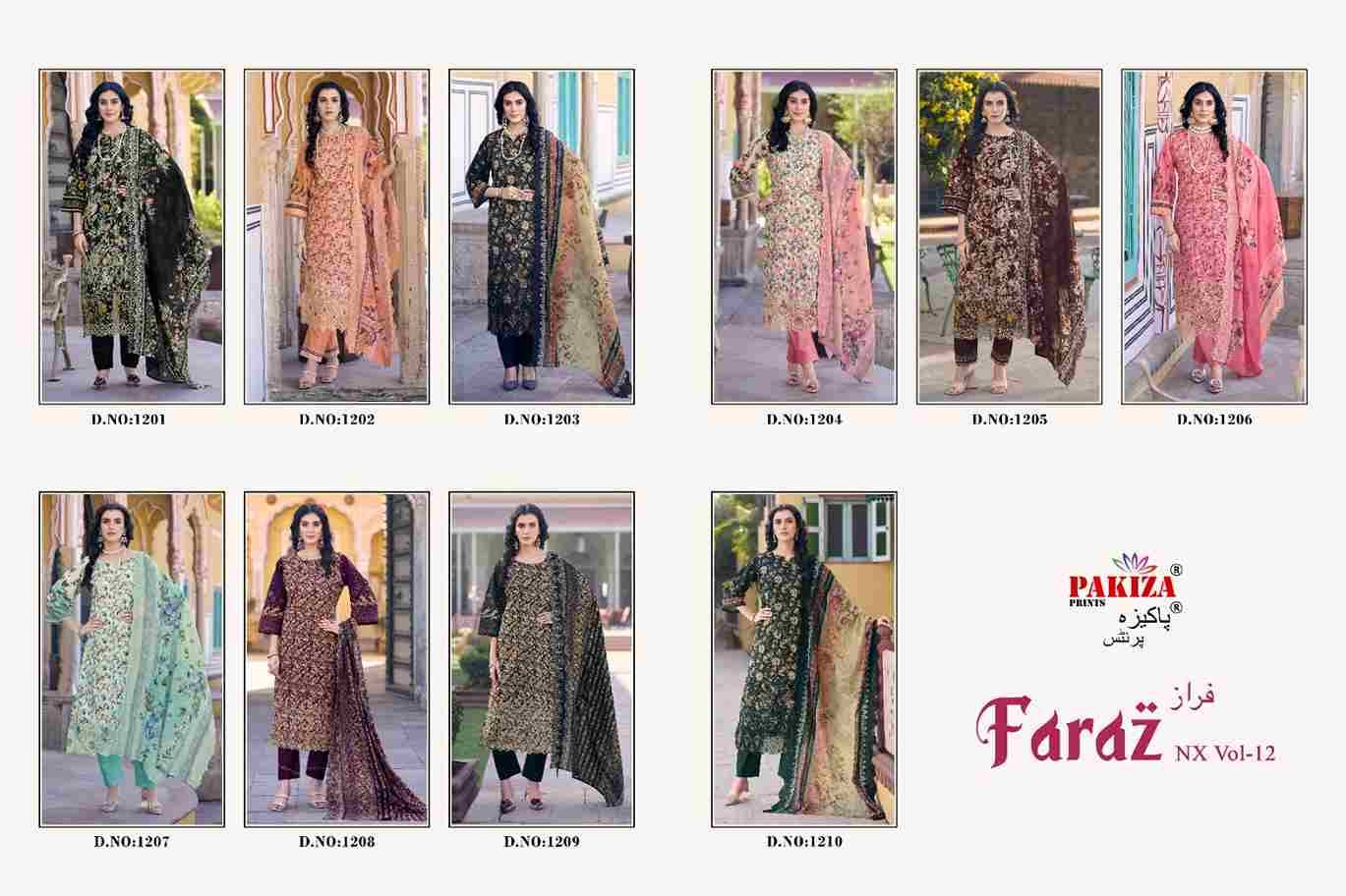 Faraz Nx Vol-12 By Pakiza Prints 1201 To 1210 Series Beautiful Festive Suits Stylish Fancy Colorful Party Wear & Occasional Wear Lawn Cotton Dresses At Wholesale Price