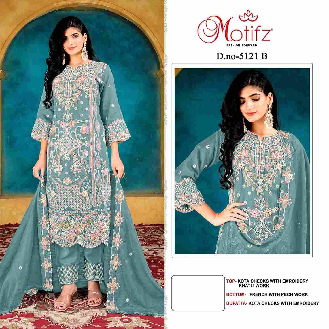 Motifz Hit Design 5121 Colours By Motifz 5121-A To 5121-D Series Beautiful Pakistani Suits Colorful Stylish Fancy Casual Wear & Ethnic Wear Kota Checks Prints Dresses At Wholesale Price