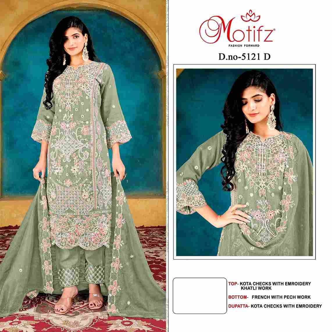 Motifz Hit Design 5121 Colours By Motifz 5121-A To 5121-D Series Beautiful Pakistani Suits Colorful Stylish Fancy Casual Wear & Ethnic Wear Kota Checks Prints Dresses At Wholesale Price