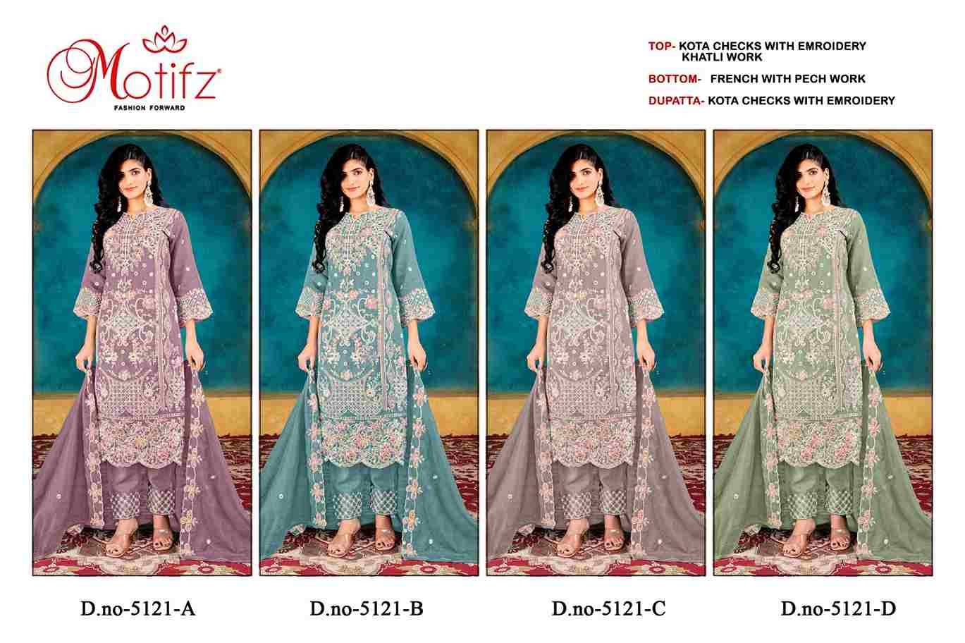 Motifz Hit Design 5121 Colours By Motifz 5121-A To 5121-D Series Beautiful Pakistani Suits Colorful Stylish Fancy Casual Wear & Ethnic Wear Kota Checks Prints Dresses At Wholesale Price