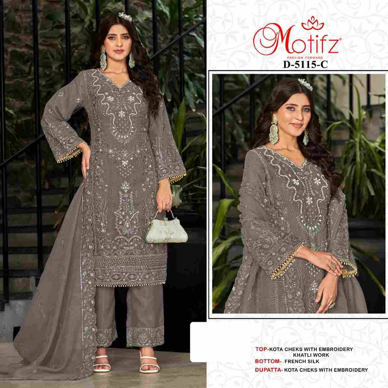 Motifz Hit Design 5115 Colours By Motifz 5115-A To 5115-D Series Beautiful Pakistani Suits Colorful Stylish Fancy Casual Wear & Ethnic Wear Kota Checks Prints Dresses At Wholesale Price
