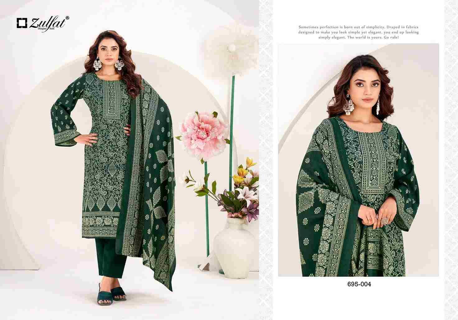 Sufi By Zulfat 695-001 To 695-004 Series Beautiful Festive Suits Stylish Fancy Colorful Casual Wear & Ethnic Wear Pure Pashmina Dresses At Wholesale Price