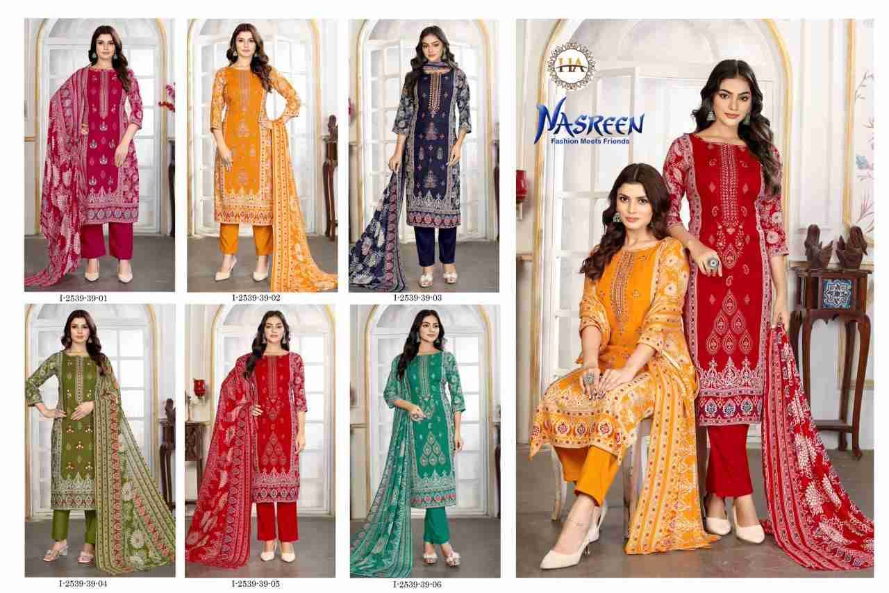Nasreen By Harshit Fashion Hub 2539-39-01 To 2539-39-06 Series Beautiful Festive Suits Stylish Fancy Colorful Casual Wear & Ethnic Wear Pure Viscose Rayon Dresses At Wholesale Price