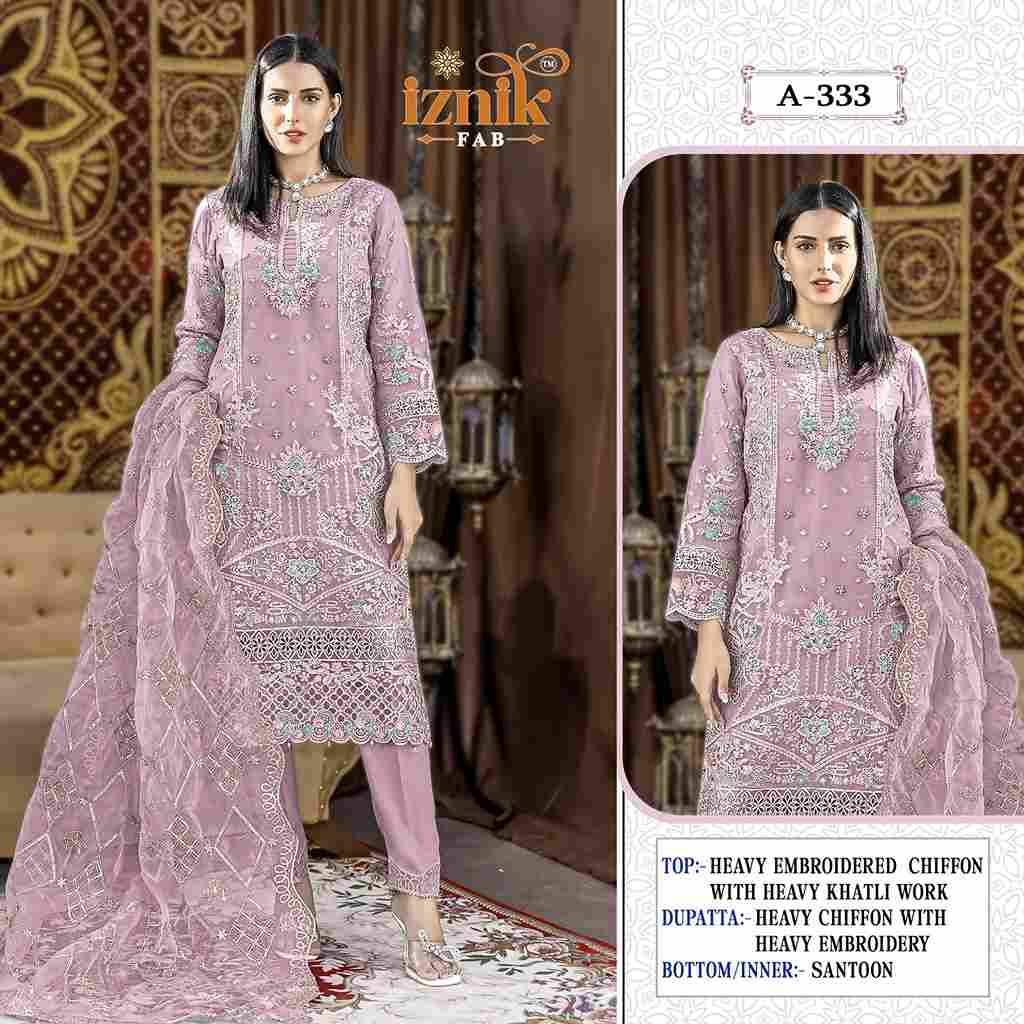 Iznik 333 Colours By Iznik Fab 333-A To 333-D Series Designer Pakistani Suits Beautiful Stylish Fancy Colorful Party Wear & Occasional Wear Chiffon With Embroidery Dresses At Wholesale Price