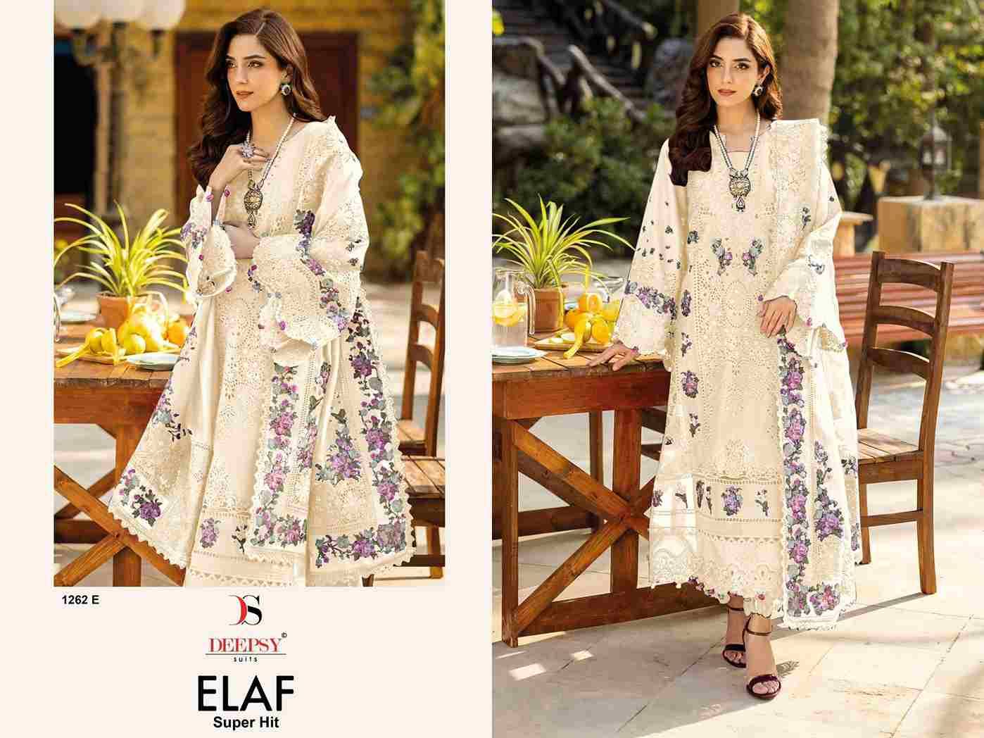 Elaf 1262 Colours Vol-2 By Deepsy Suits 1262-E To 1262-H Series Designer Pakistani Suits Beautiful Fancy Stylish Colorful Party Wear & Occasional Wear Pure Cotton Dresses At Wholesale Price