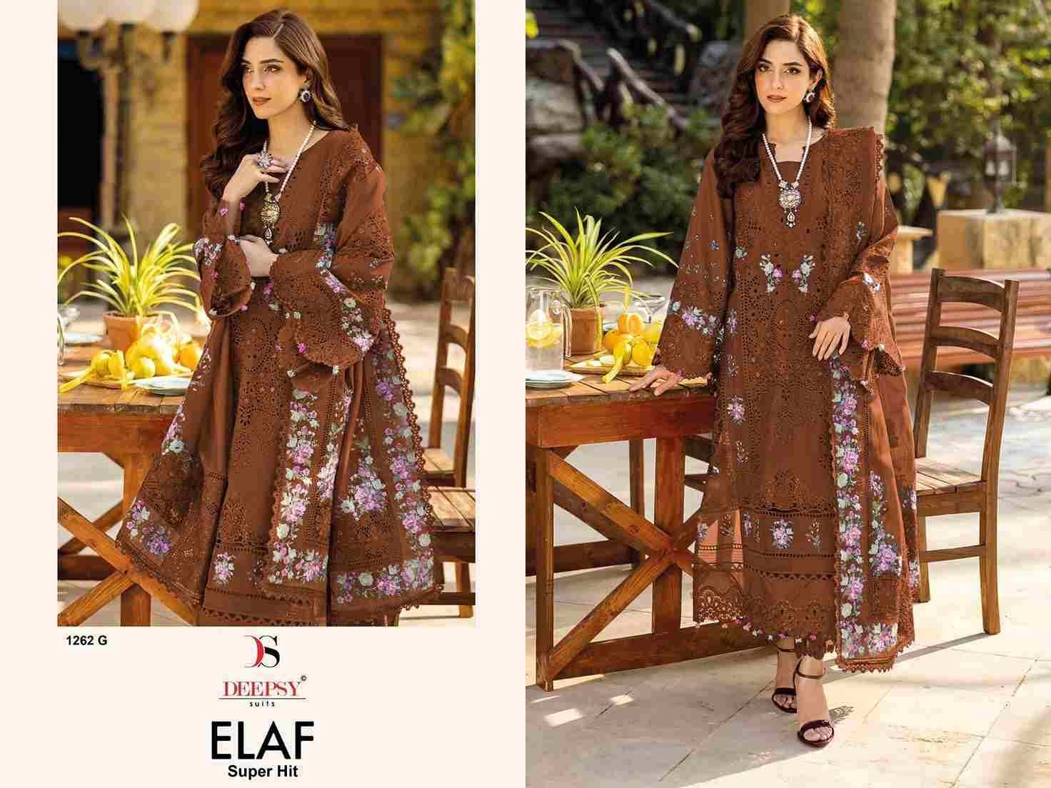 Elaf 1262 Colours Vol-2 By Deepsy Suits 1262-E To 1262-H Series Designer Pakistani Suits Beautiful Fancy Stylish Colorful Party Wear & Occasional Wear Pure Cotton Dresses At Wholesale Price