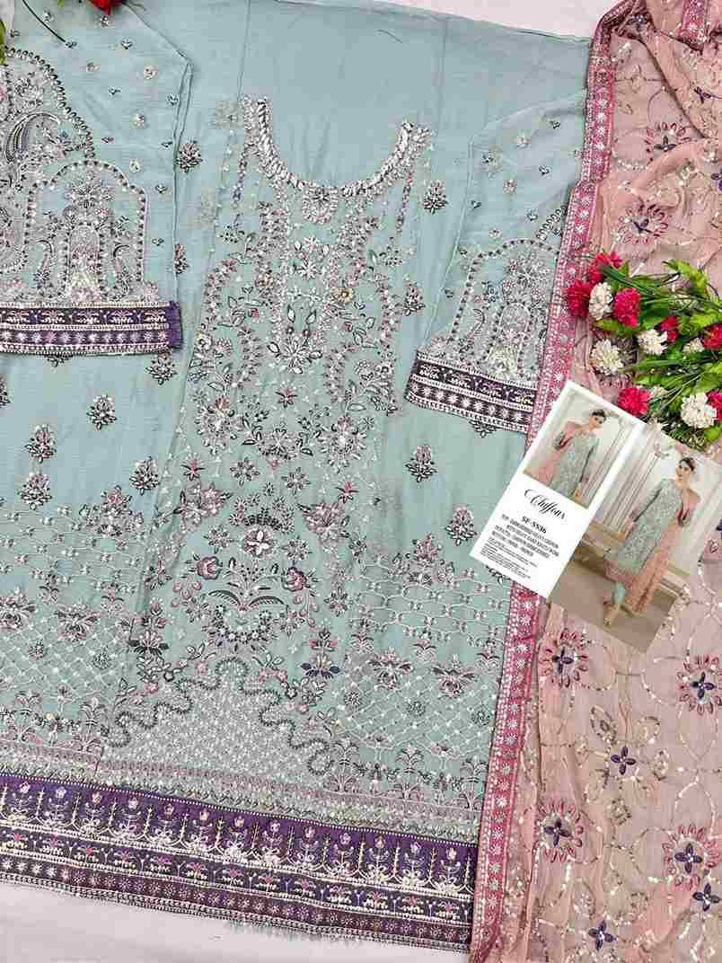 Shree Fabs Hit Design SF-5536 Colours By Shree Fabs SF-5536-A To SF-5536-D Series Beautiful Stylish Pakistani Suits Fancy Colorful Casual Wear & Ethnic Wear & Ready To Wear Chiffon Embroidery Dresses At Wholesale Price