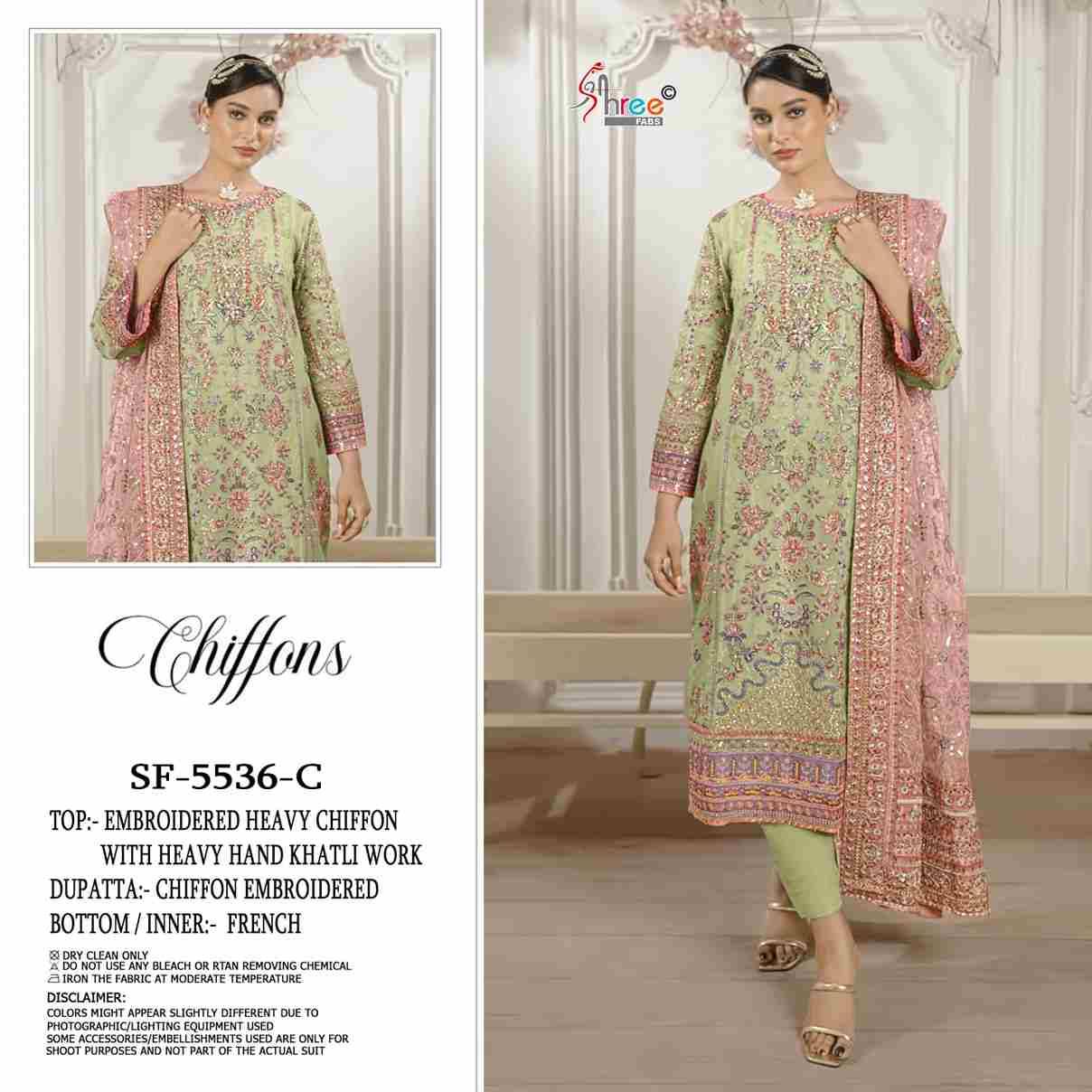 Shree Fabs Hit Design SF-5536 Colours By Shree Fabs SF-5536-A To SF-5536-D Series Beautiful Stylish Pakistani Suits Fancy Colorful Casual Wear & Ethnic Wear & Ready To Wear Chiffon Embroidery Dresses At Wholesale Price