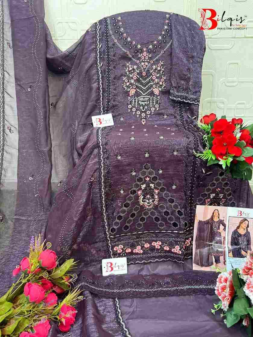 Bilqis 218 Colours By Bilqis 218-A To 218-D Series Beautiful Pakistani Suits Stylish Fancy Colorful Party Wear & Occasional Wear Crunchy Embroidery Dresses At Wholesale Price