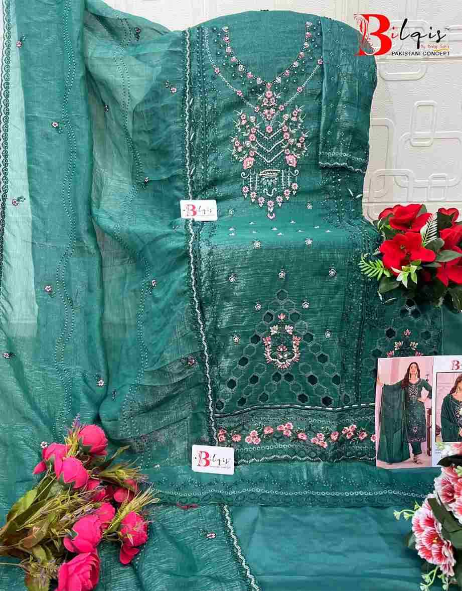 Bilqis 218 Colours By Bilqis 218-A To 218-D Series Beautiful Pakistani Suits Stylish Fancy Colorful Party Wear & Occasional Wear Crunchy Embroidery Dresses At Wholesale Price