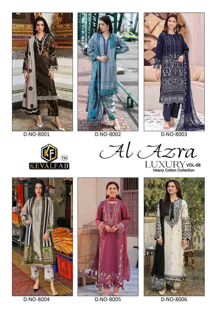 Al Azara Vol-8 By Keval Fab 8001 To 8006 Series Beautiful Festive Suits Stylish Fancy Colorful Casual Wear & Ethnic Wear Heavy Cotton Digital Print Dresses At Wholesale Price