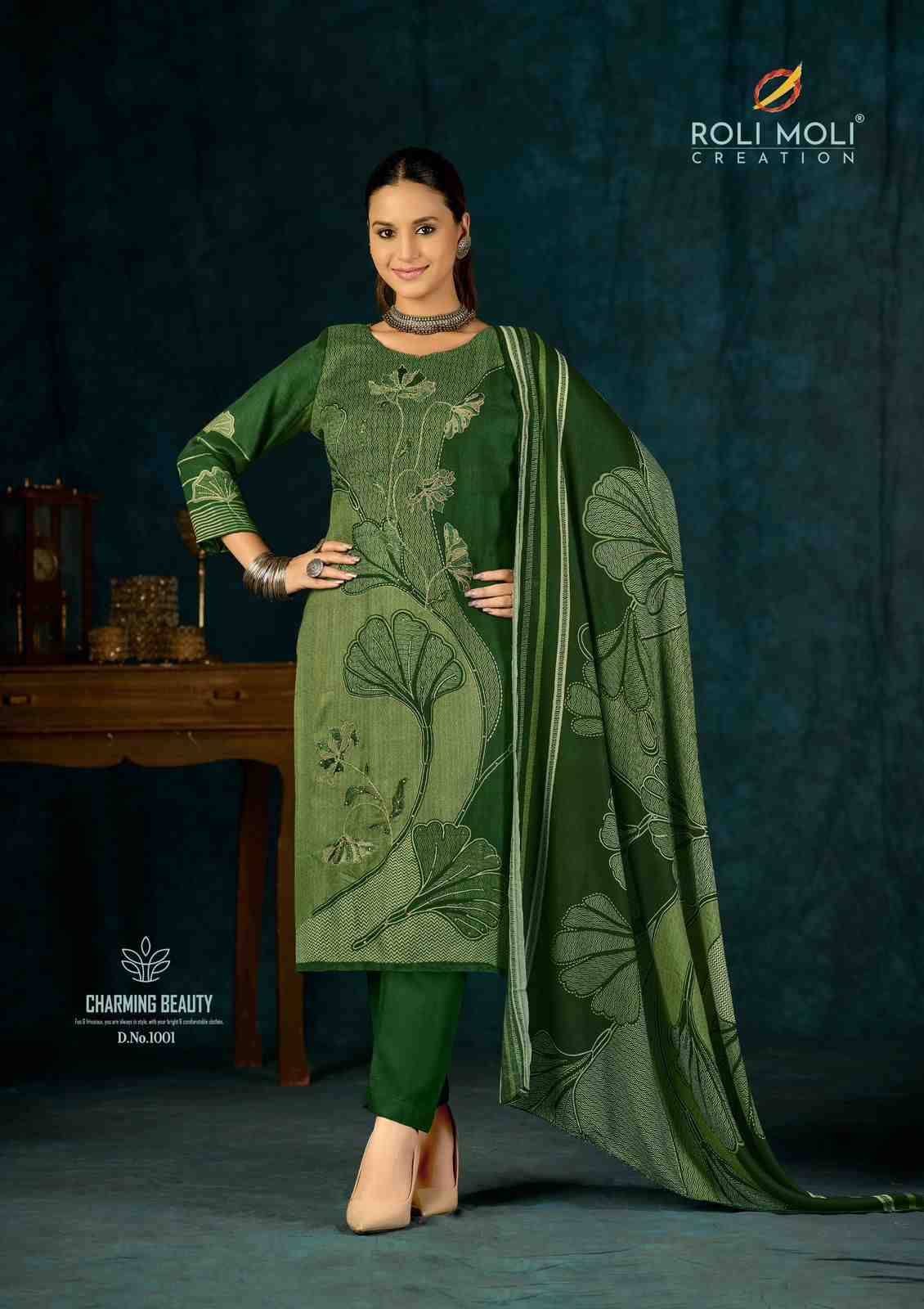 Alisa By Roli Moli 1001 To 1008 Series Beautiful Stylish Festive Suits Fancy Colorful Casual Wear & Ethnic Wear & Ready To Wear Viscose Pashmina Dresses At Wholesale Price