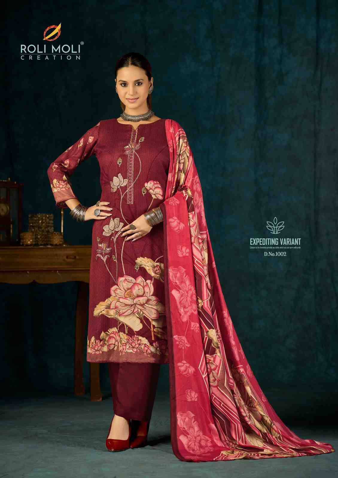 Alisa By Roli Moli 1001 To 1008 Series Beautiful Stylish Festive Suits Fancy Colorful Casual Wear & Ethnic Wear & Ready To Wear Viscose Pashmina Dresses At Wholesale Price
