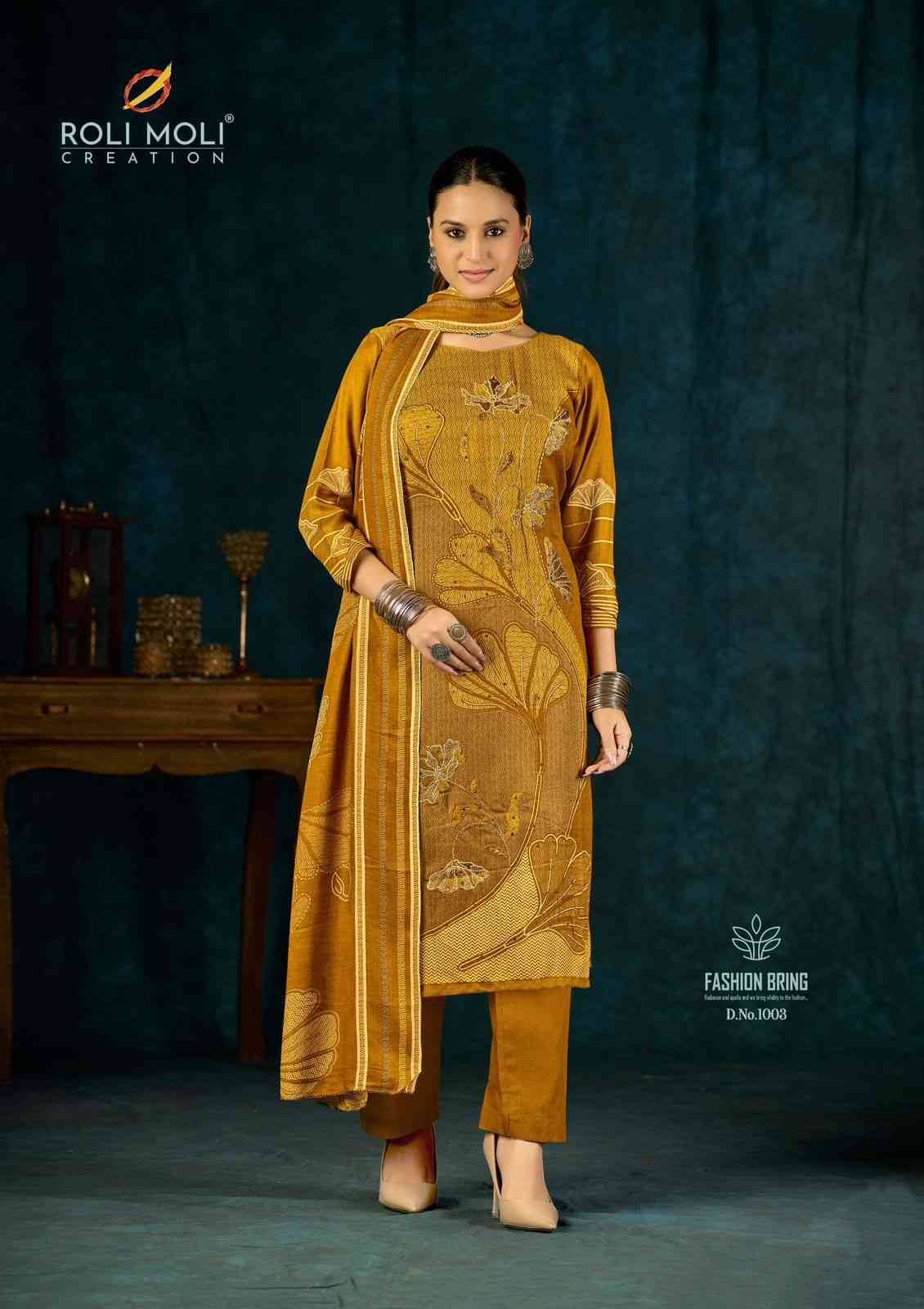 Alisa By Roli Moli 1001 To 1008 Series Beautiful Stylish Festive Suits Fancy Colorful Casual Wear & Ethnic Wear & Ready To Wear Viscose Pashmina Dresses At Wholesale Price